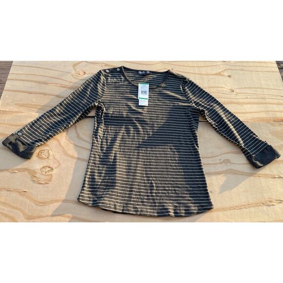 JONES NEW YORK Signature Women's Longsleeve Size L Striped Pullover Heather Gray - Picture 1 of 5